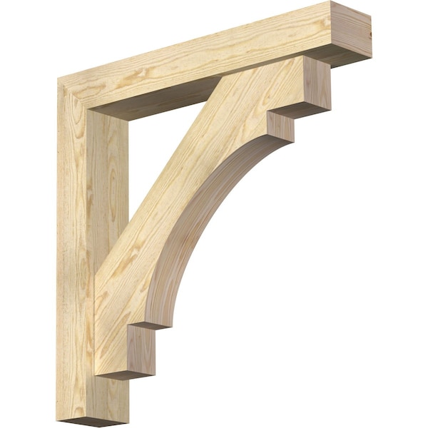 Ekena Millwork Merced Block Rough Sawn Bracket w/ Offset Brace, Douglas Fir, 6"W x 34"D x 34"H BKT0604X34X34MRC05RDF - main